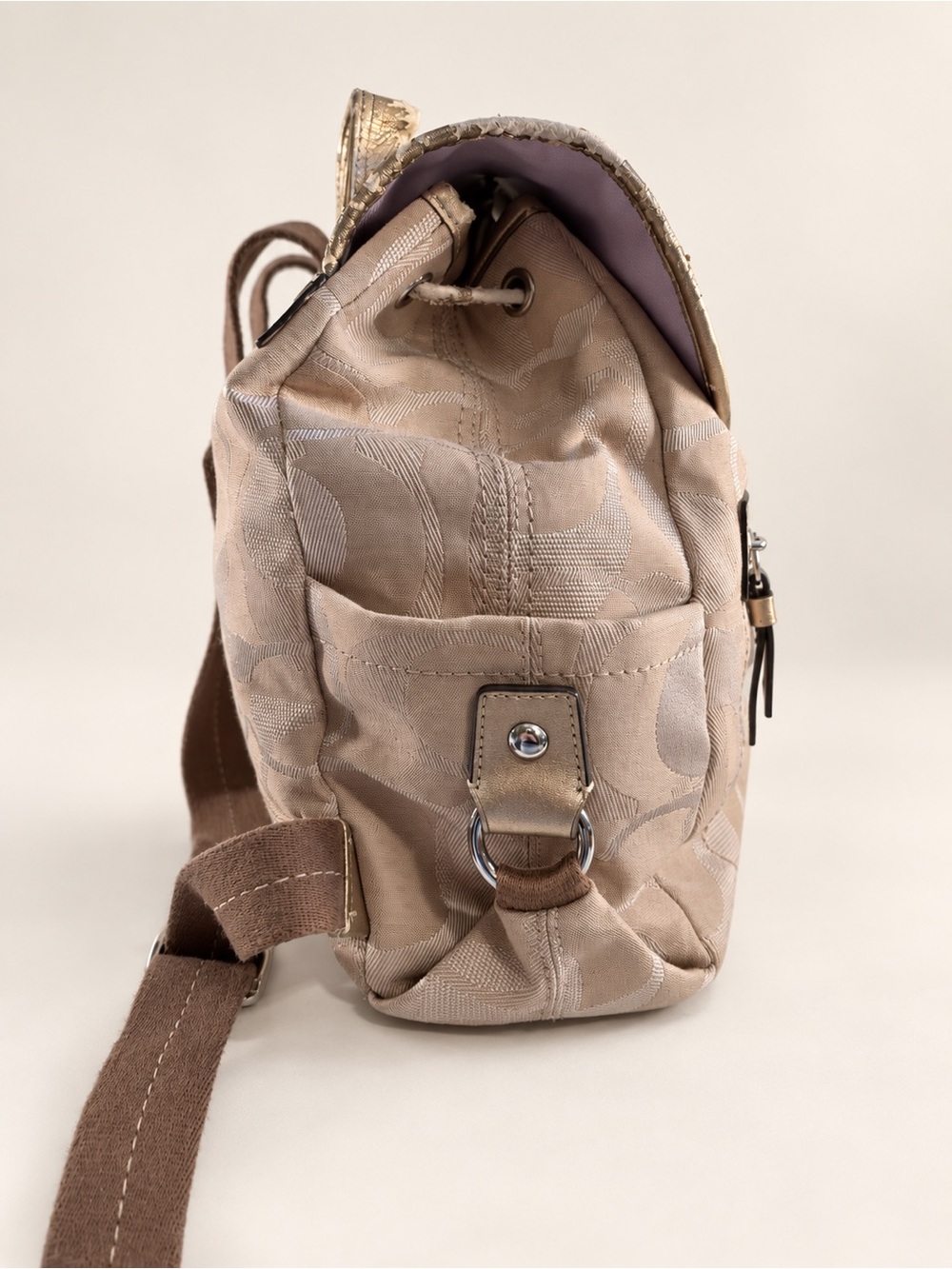 Coach Signature Canvas Drawstring Mini Backpack - Picture 3 of 9